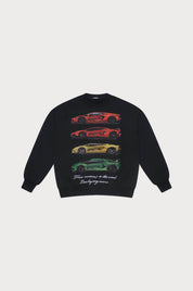CAUTION TO THE WIND CREWNECK SWEATSHIRT BLACK