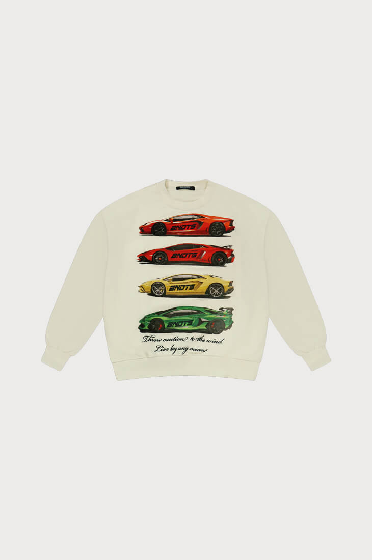 CAUTION TO THE WIND CREWNECK SWEATSHIRT CREME