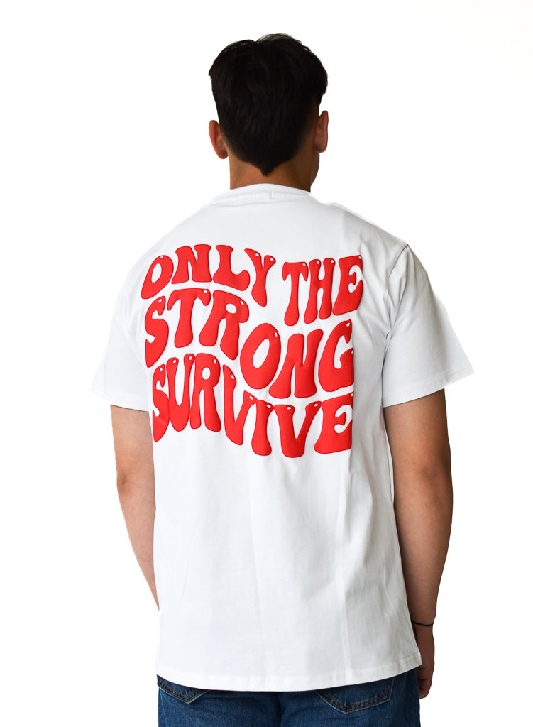 ONLY THE STRONG SURVIVE TEE WHITE