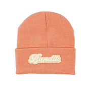 VARSITY SCRIPT BEANIE PEACH