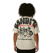 PRETTY GIRL BIKER CLUB S/S TEE TAN