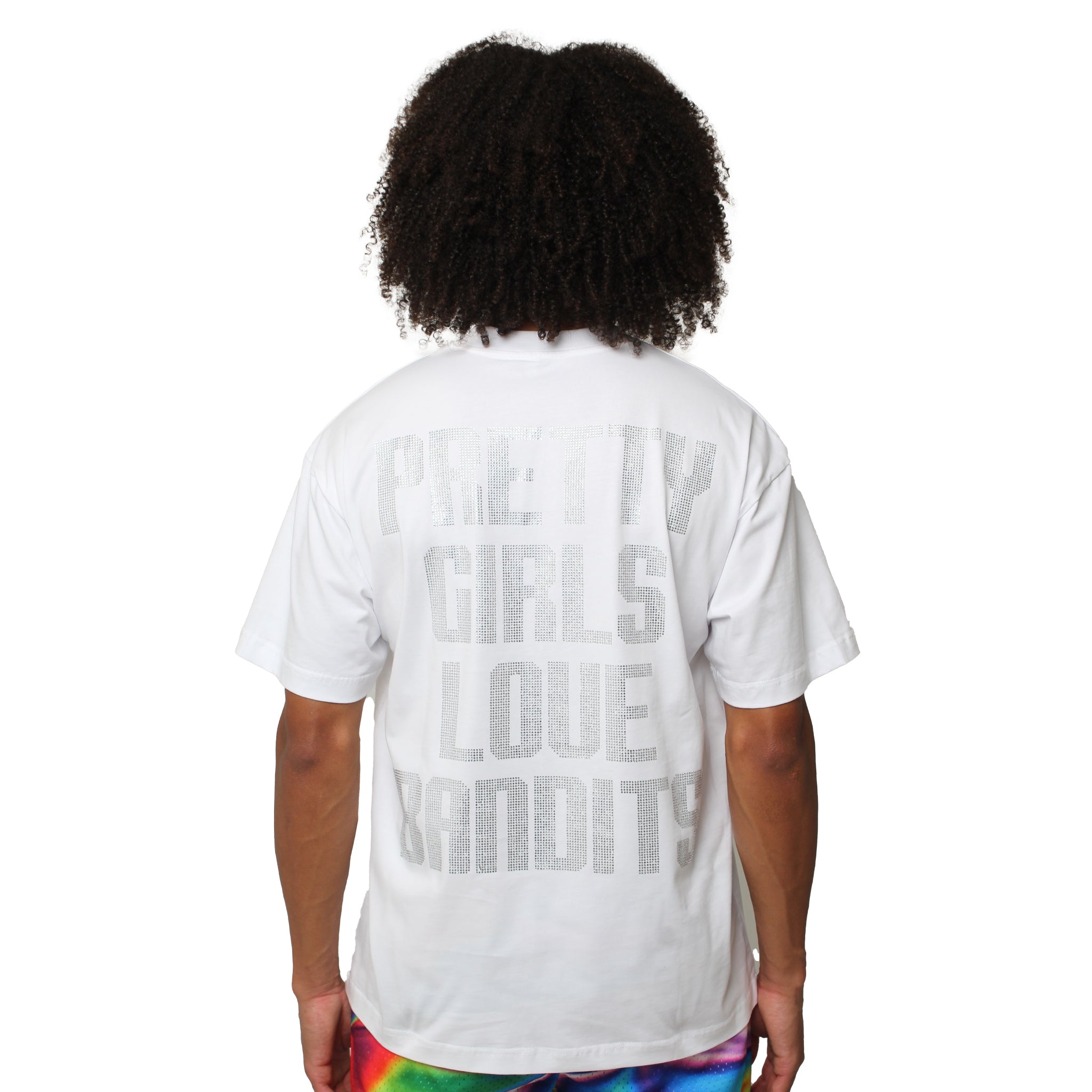 PRETTY GIRLS LOVE BANDITS RHINESTONE WHITE