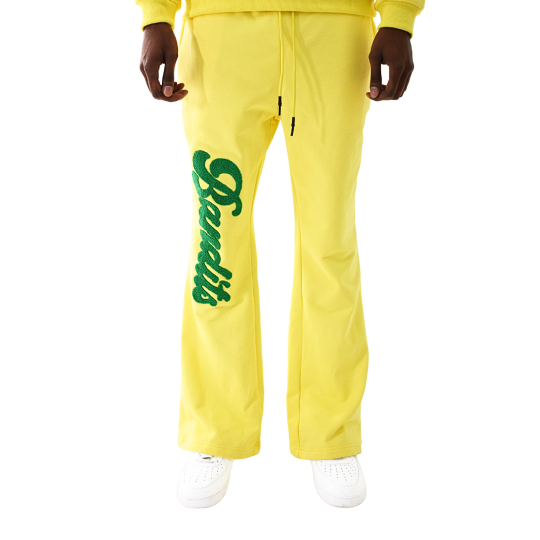 VARSITY SCRIPT SWEATPANTS LIMONCELLO