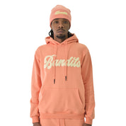 VARSITY SCRIPT PULLOVER HOODY PEACH
