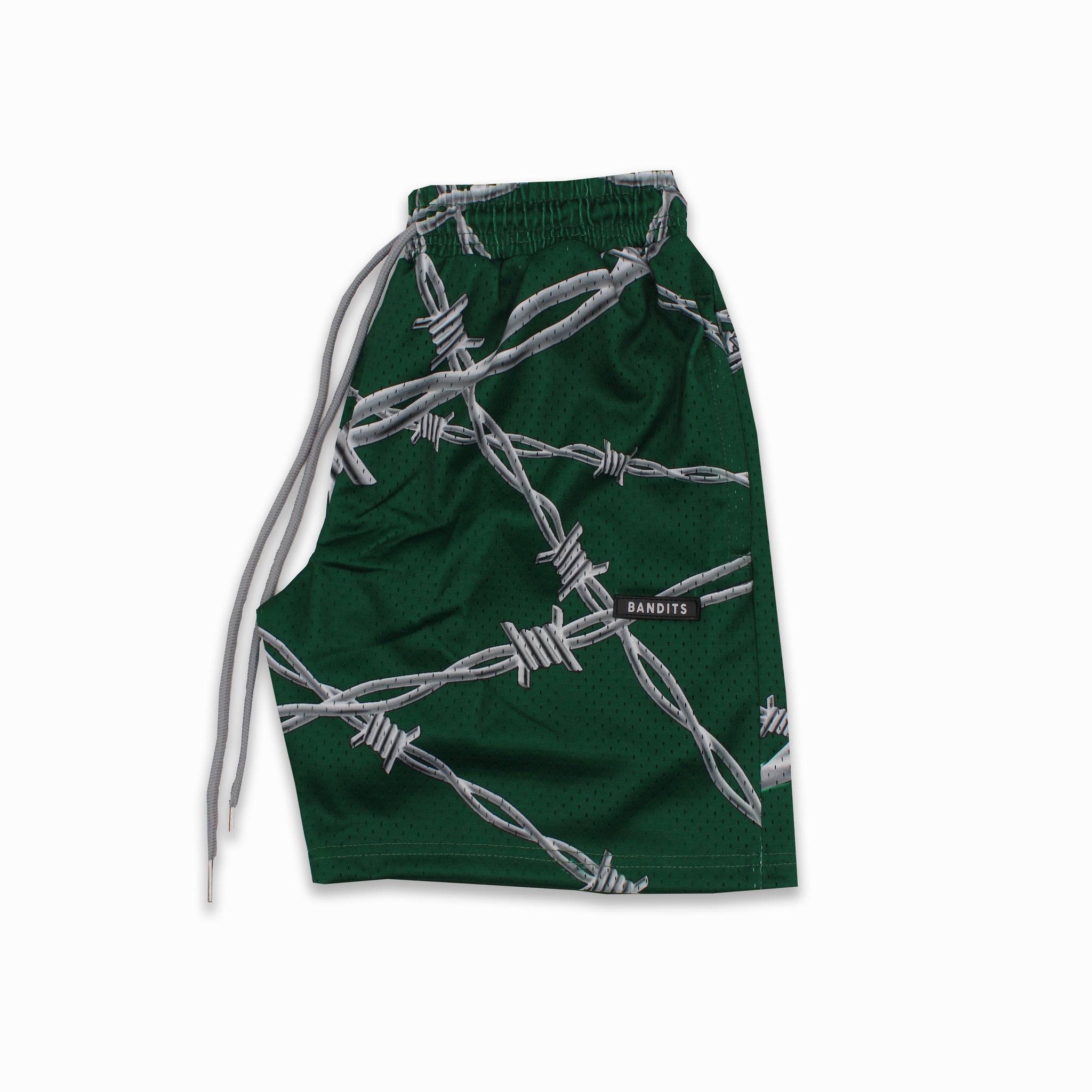 BARBED WIRE MESH SHORT GREEN